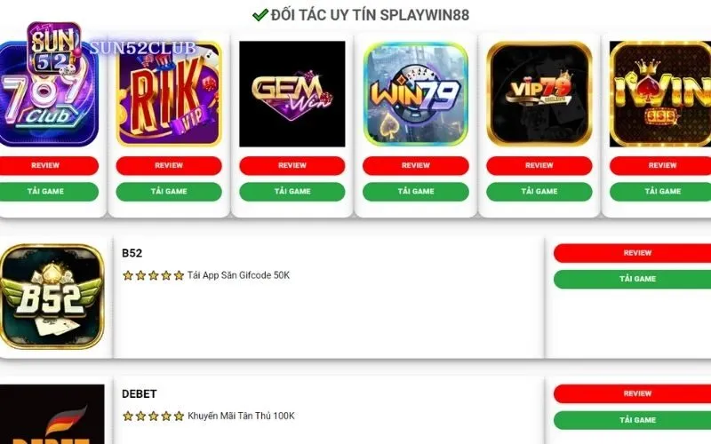 Đăng ký chơi game bài Sun52